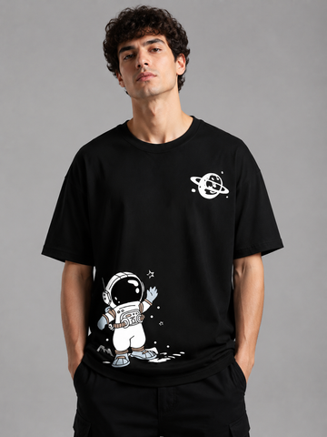 Premium Regular Fit Graphic Printed T-Shirt – Minimal Space Astronaut Design ( FKSM S 01 )