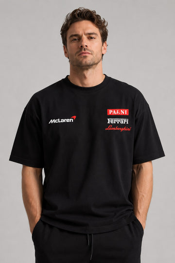 Luxury Oversized Graphic Car Print T-Shirt – Ferrari, McLaren, Pagani & Lamborghini Edition