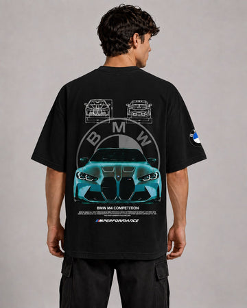 BMW M4 Competition Graphic Oversized T-Shirt – Premium Streetwear Car Print Tee