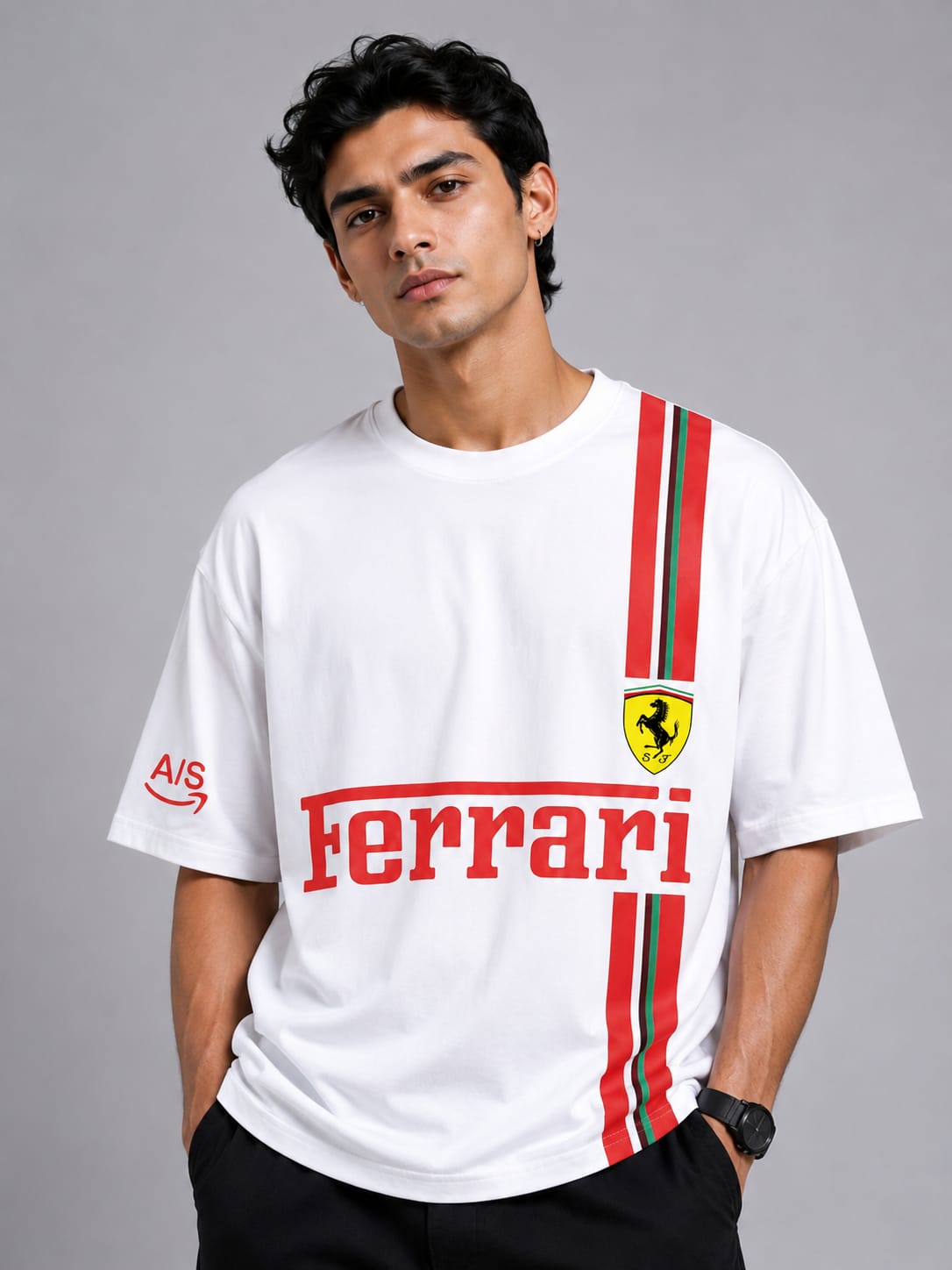 Premium Ferrari Inspired Oversized T-Shirt – Luxury Streetwear Racing Edition