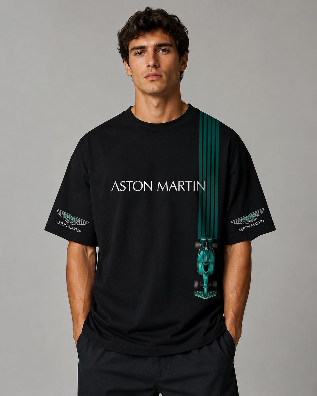Men’s Oversized Motorsport Graphic T-Shirt – Premium Cotton Streetwear Tee