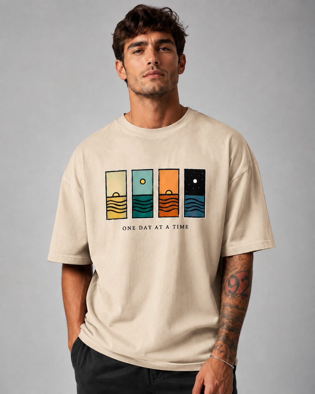 One Day At A Time Oversized Graphic T-Shirt – Premium Cotton Streetwear Tee