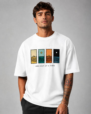 One Day At A Time Oversized Graphic T-Shirt – Premium Cotton Streetwear Tee